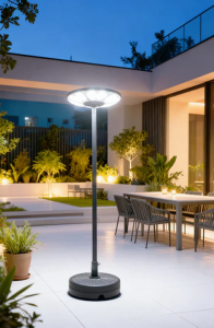 Lampadaire solaire à LEDS 444W rechargeable - socle + télécommande